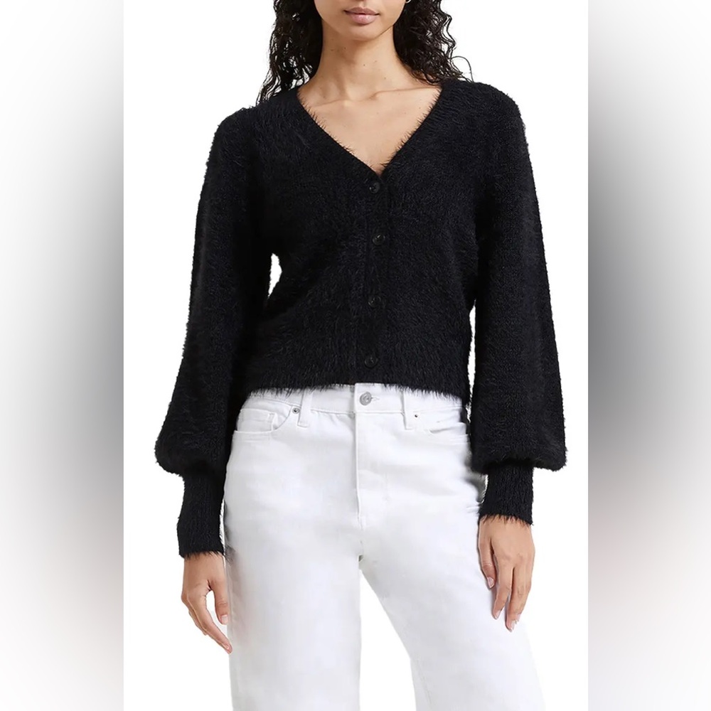 FRENCH CONNECTION Meena Fluffy V Neck Cardigan